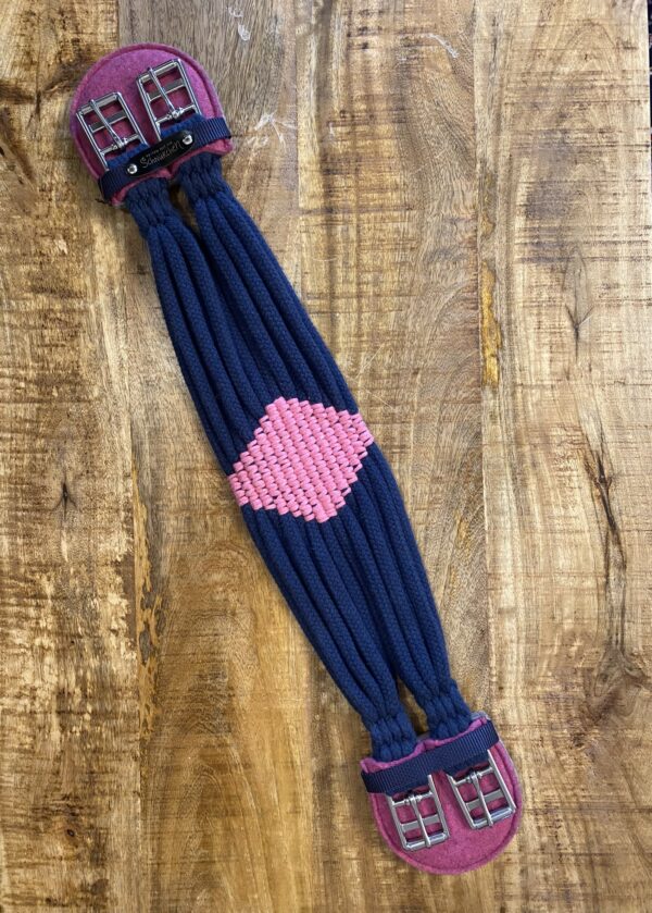 Kurzgurt Baumwolle Dunkelblau-Rosa 65cm /12cm