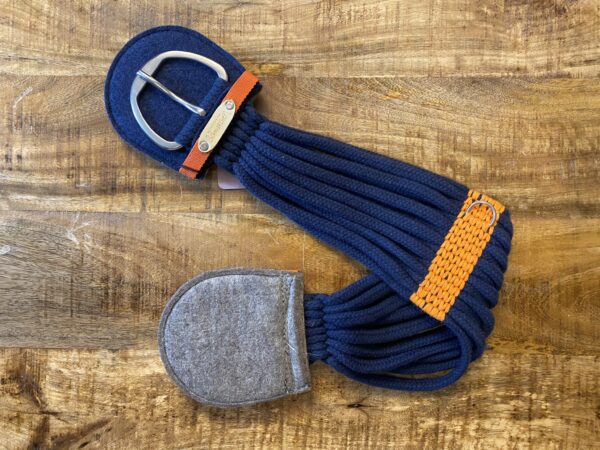 Westerngurt Baumwolle Dunkelblau-Orange 75cm /12cm