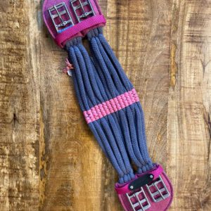 Kurzgurt Baumwolle Dunkelgrau/Rosa 45cm /12cm