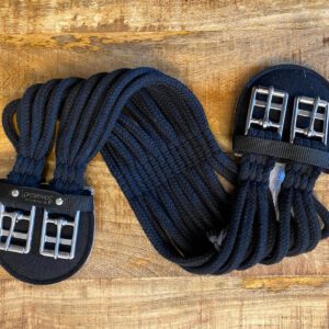 Kurzgurt Baumwolle Schwarz 67,5cm /12cm Schnallenschutz mit Lederunterseite