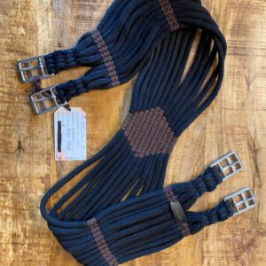 Kurzgurt Baumwolle Schwarz/Braun 125cm /10cm Raute, D-ring -gebraucht-