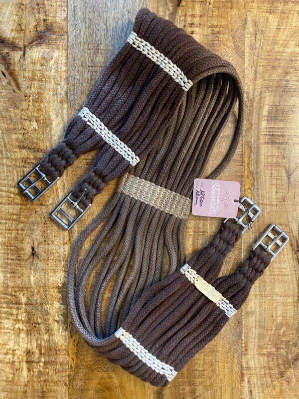 SALE Baumwollkurzgurt Braun 125cm /12cm mit D-ring