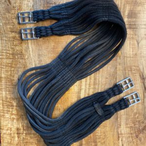 SALE Baumwollkurzgurt Schwarz 125cm /12cm mit D-ring