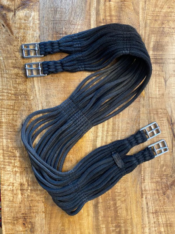 SALE Baumwollkurzgurt Schwarz 125cm /12cm mit D-ring