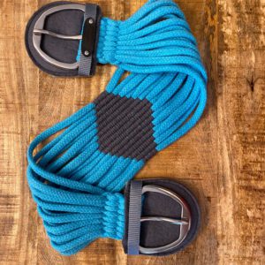 Westerngurt Baumwolle Türkis/Dunkelgrau 70cm /12cm