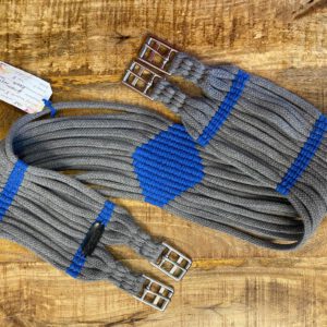 Langgurt Baumwolle Grau/Royalblau 125cm /12cm Raute