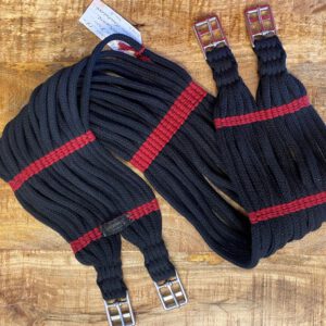 Langgurt Baumwolle Schwarz/Dunkelrot 120cm /14cm