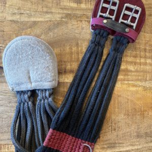 SALE Baumwollkurzgurt Schwarz-Dunkelrot 65cm /11cm