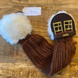 Kurzgurt Mohair Hellbraun/Messingschnallen 55cm /14cm