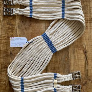 Langgurt Baumwolle Natur/ Mittelblau 145cm /12cm Federschnallen